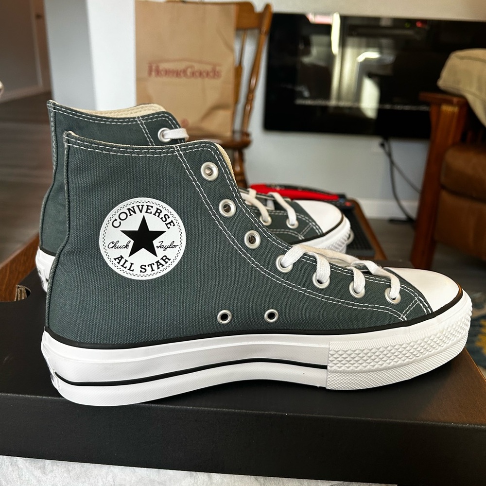 Converse High-Top Sneakers in Dark Green
